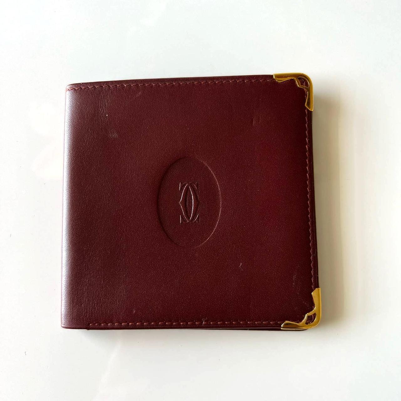 Cartier burgundy hotsell leather wallet