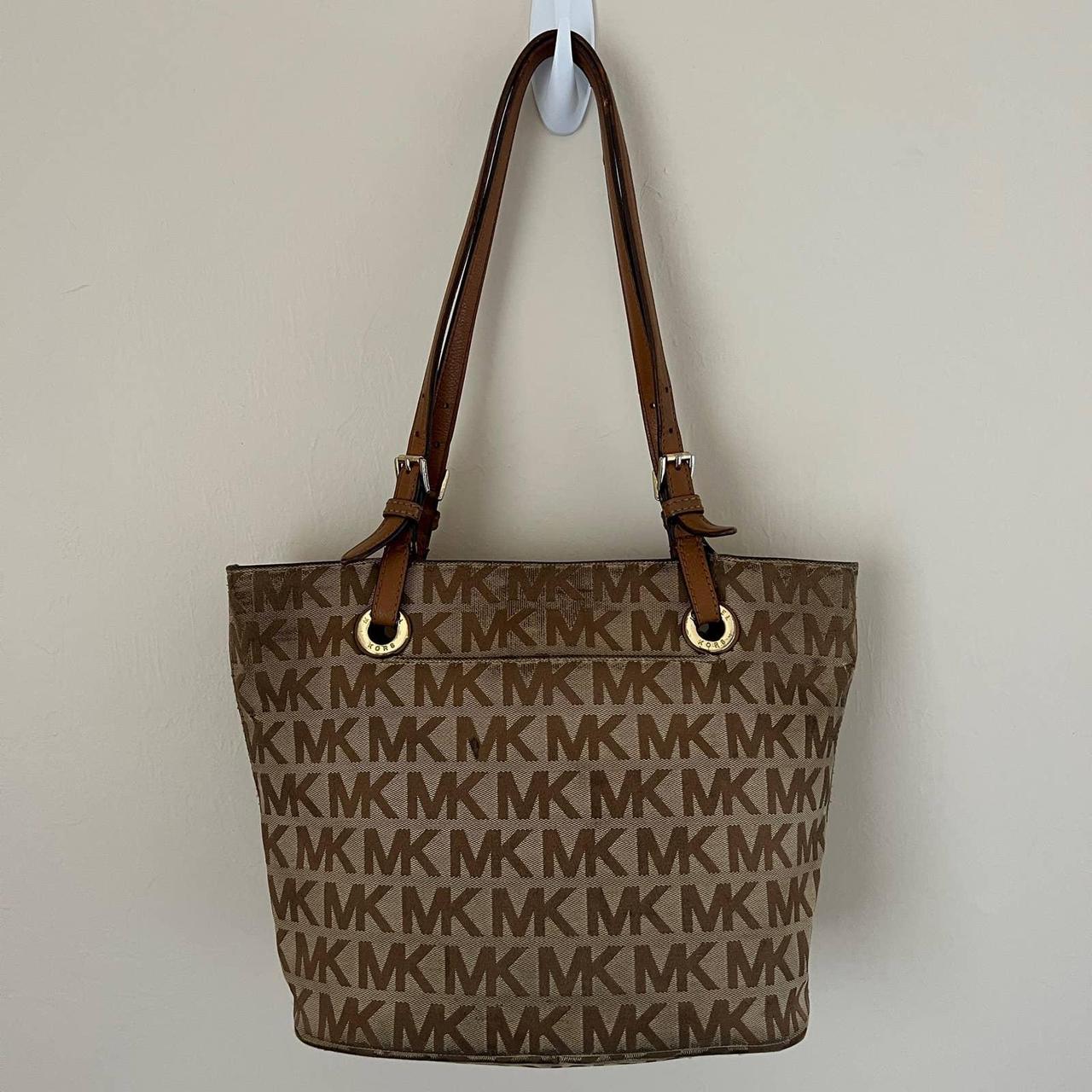 Michael Kors Signature Logo Canvas Tote Shoulder Bag Depop