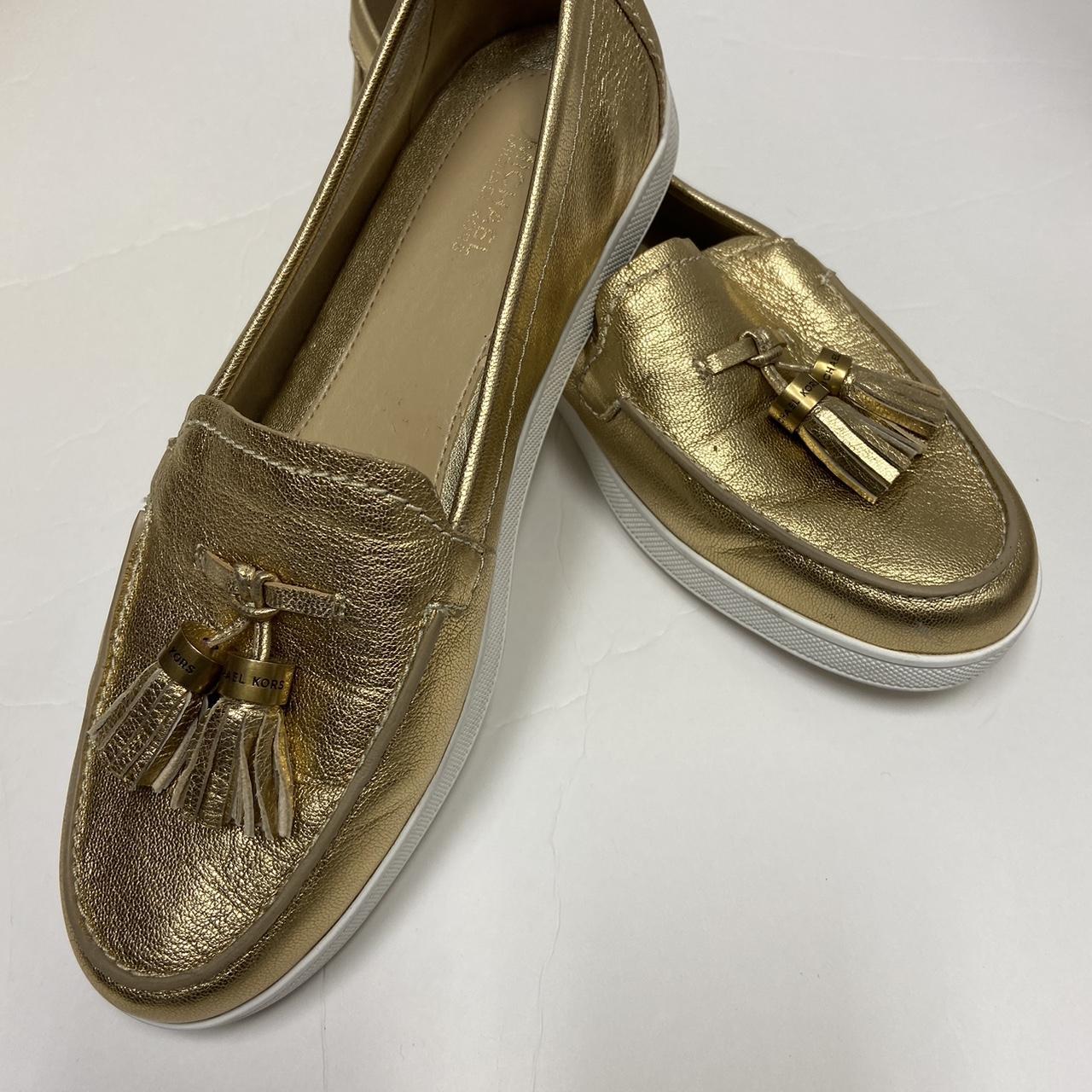 Michael kors gold on sale loafers