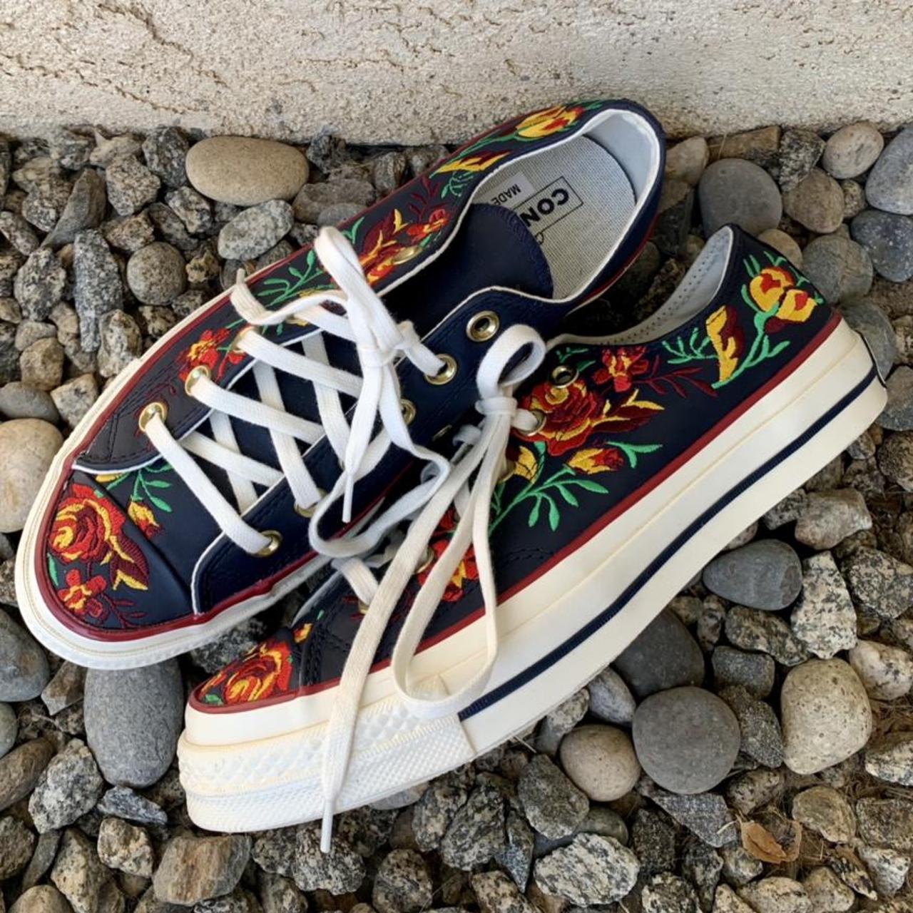 Low Top Red Flower Converse Embroidered Floral Chuck 70 Parkway