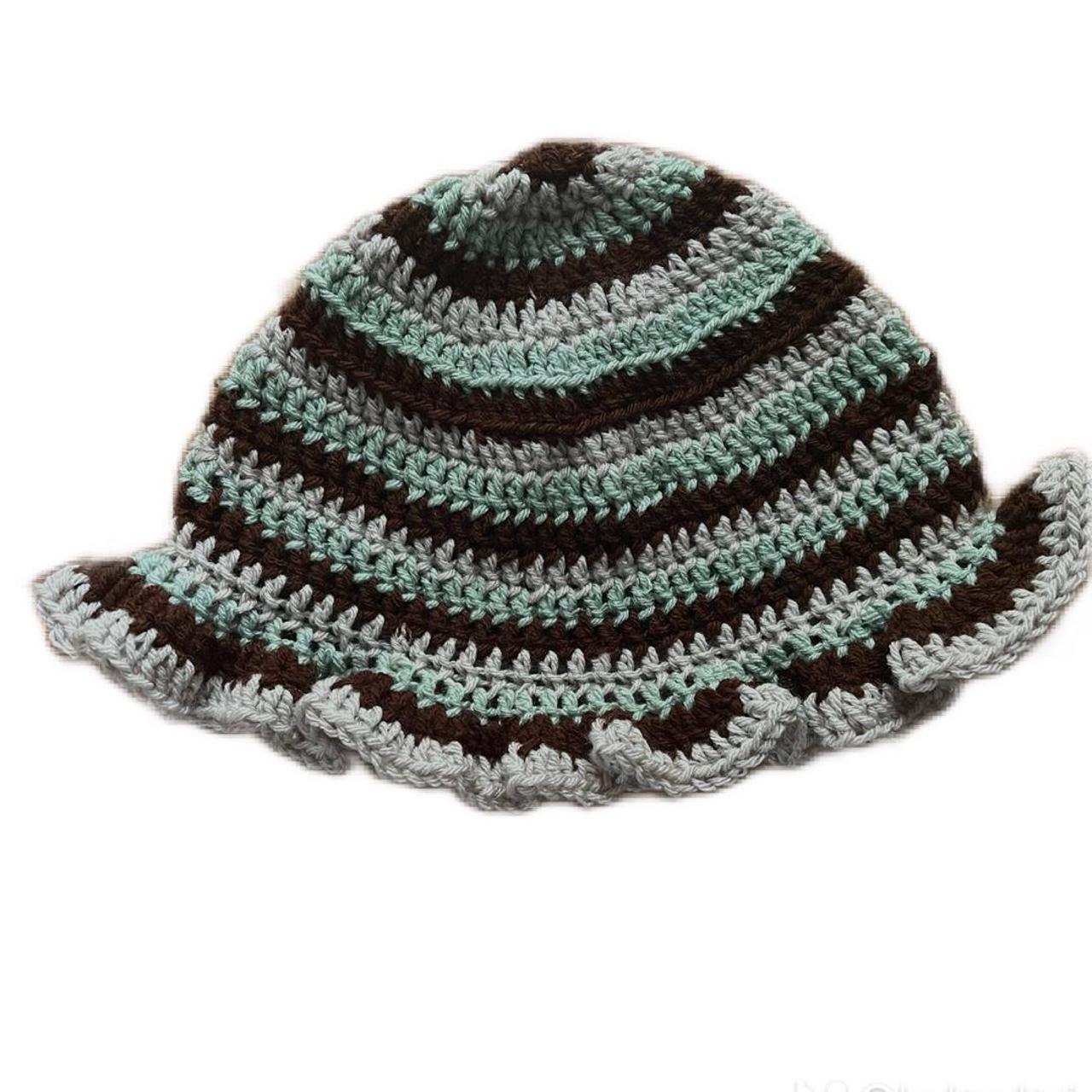 Women's Blue and Brown Hat Depop