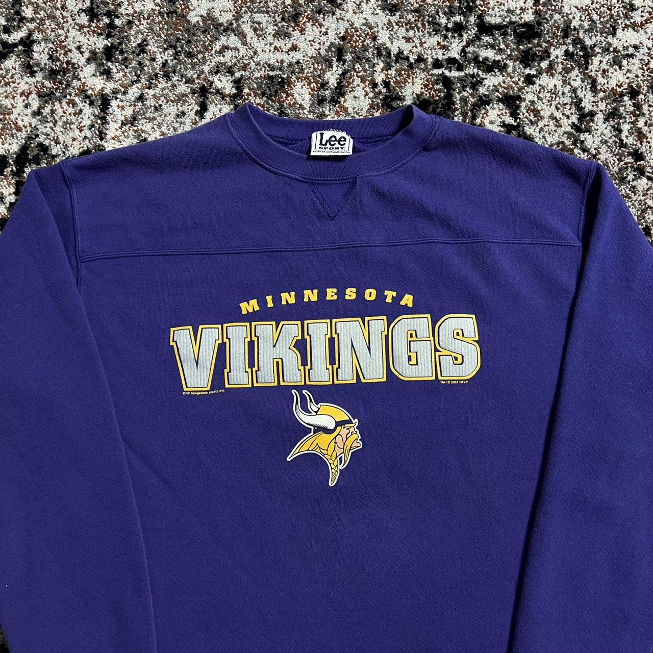 Vintage Minnesota Vikings Crew Neck Lee sport Size - Depop