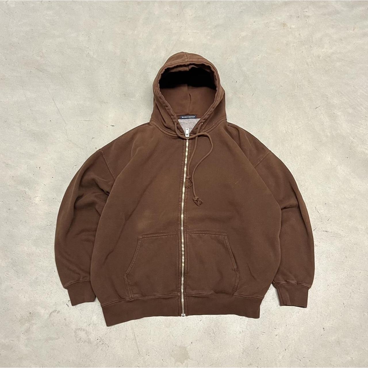 y2k Brandy Melville Brown zipped up Hoodie ( See... Depop