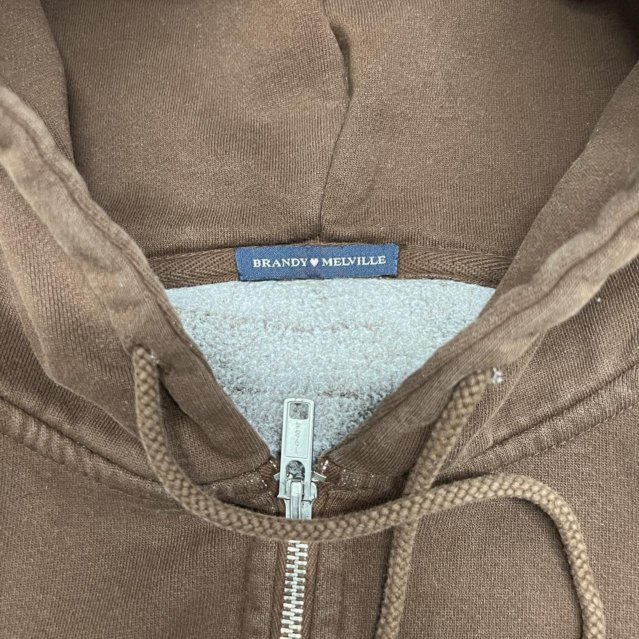 y2k Brandy Melville Brown zipped up Hoodie ( See... Depop