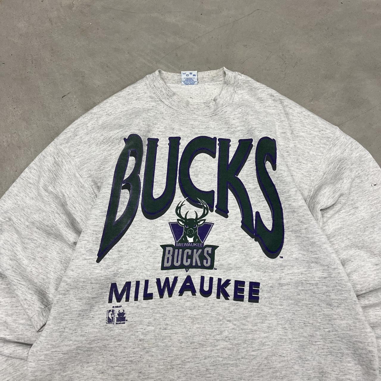 Vintage 90s Salem Milwaukee Bucks NBA Sweater ( See... - Depop