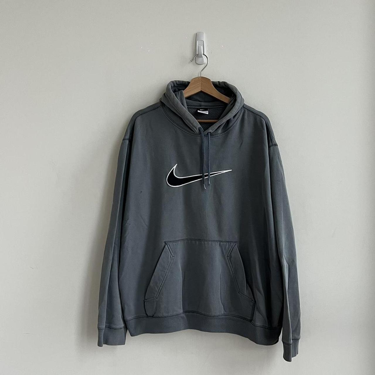 Nike large best sale logo hoodie