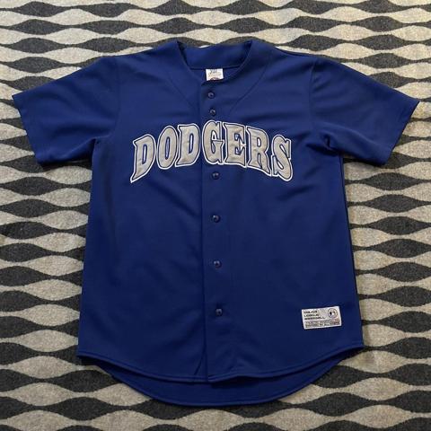 true vintage unisex 80s dodgers varsity t shirt in - Depop