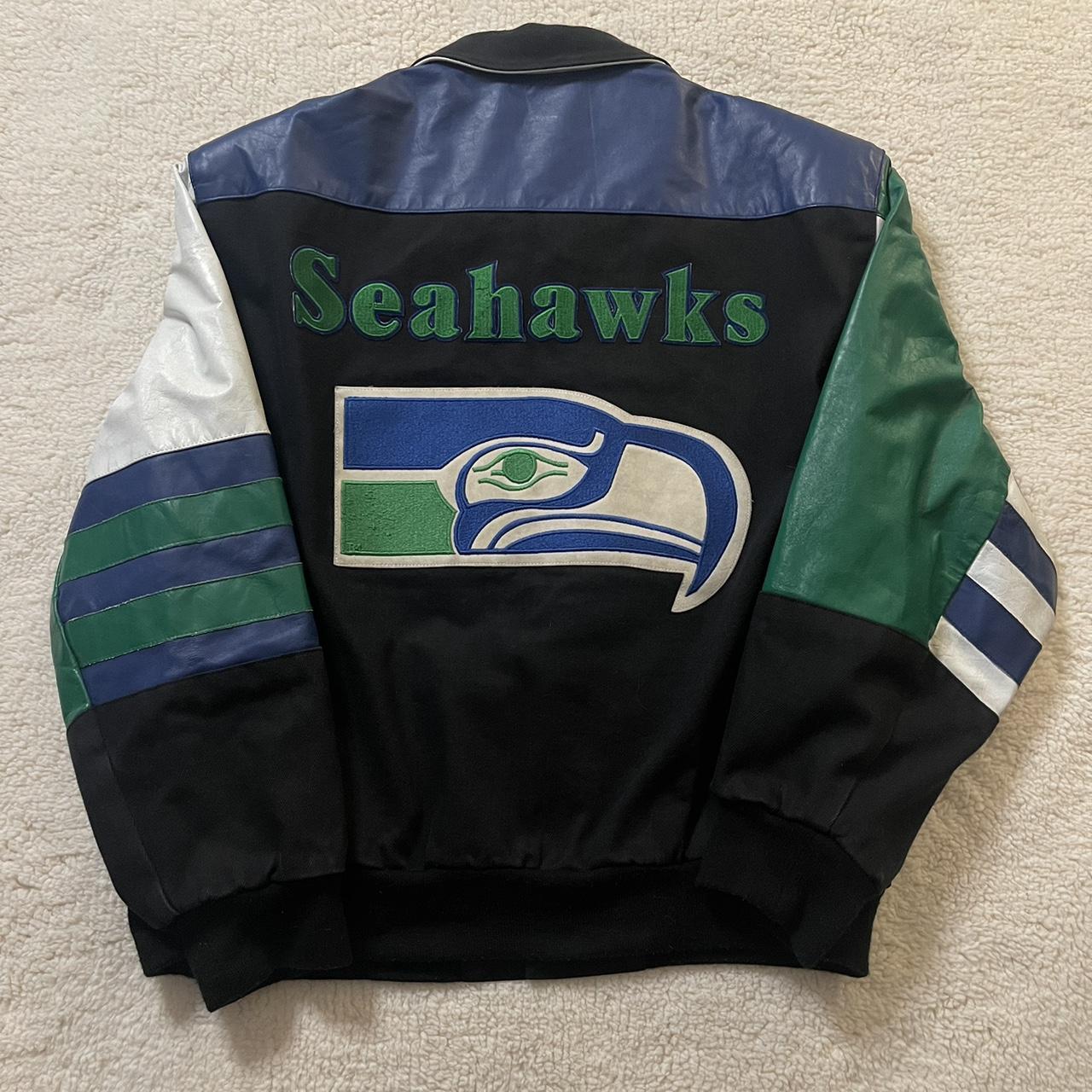 Seattle Seahawks Jeff Hamilton NFL Wool Varsity Letterman Jacket Sz XL  Vintage