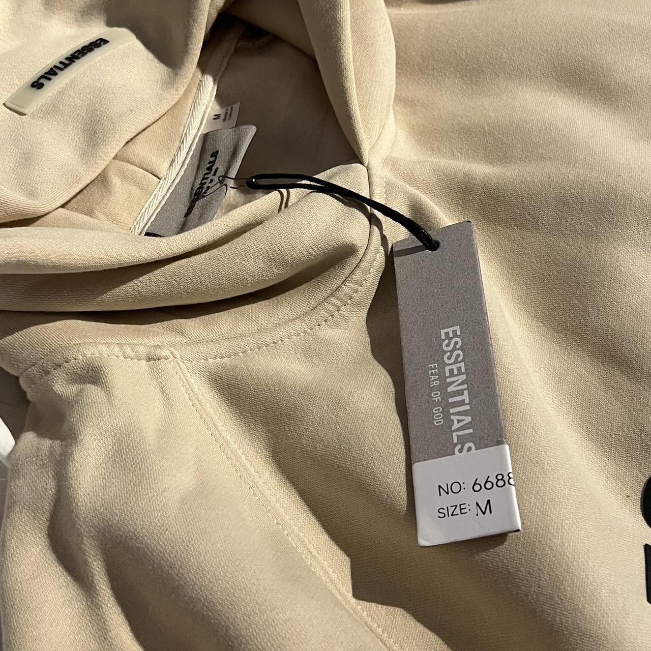 Beige essentials hoodie , size m , comes with all... - Depop