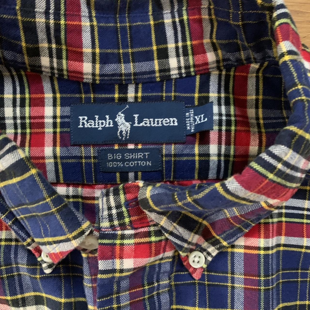Ralph Lauren plaid Oxford cotton big shirt size XL...