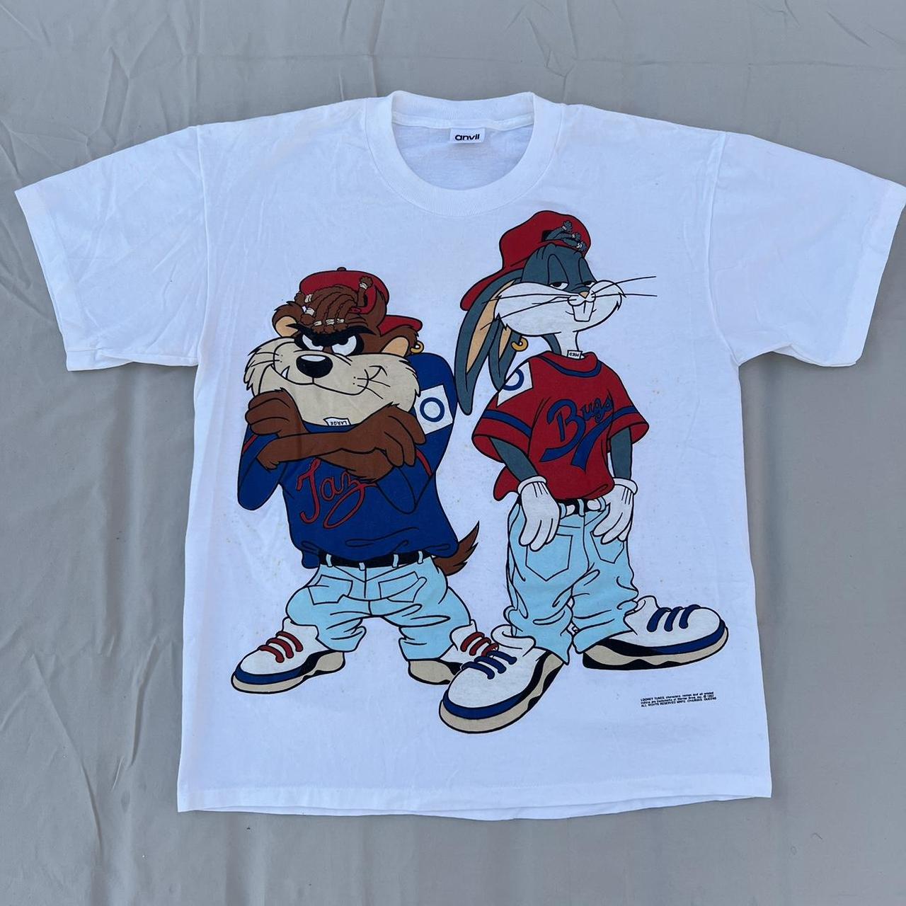 Vintage 1992 Bugs & Taz Tee Has some marks on it... - Depop