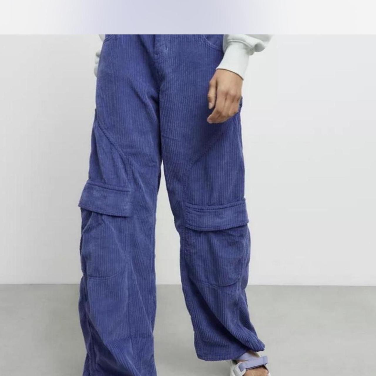 Blue Corduroy Cargo Pants Urban Outfitters BDG Blue Corduroy Y2K