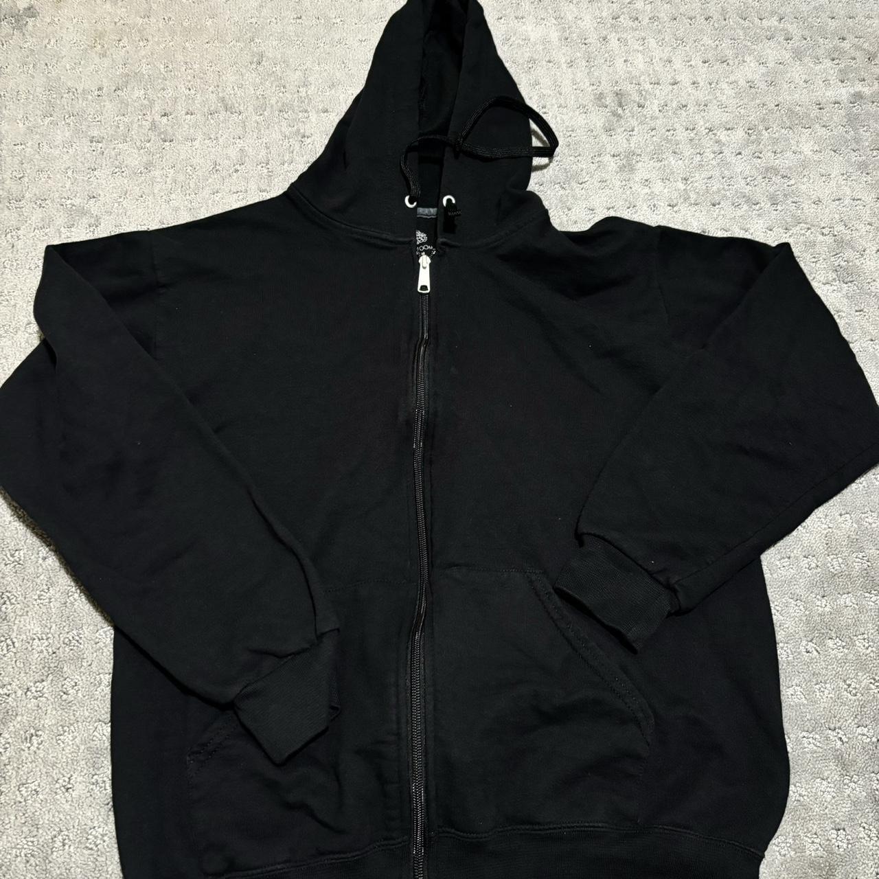 Black full zip hoodie #hoodie Depop