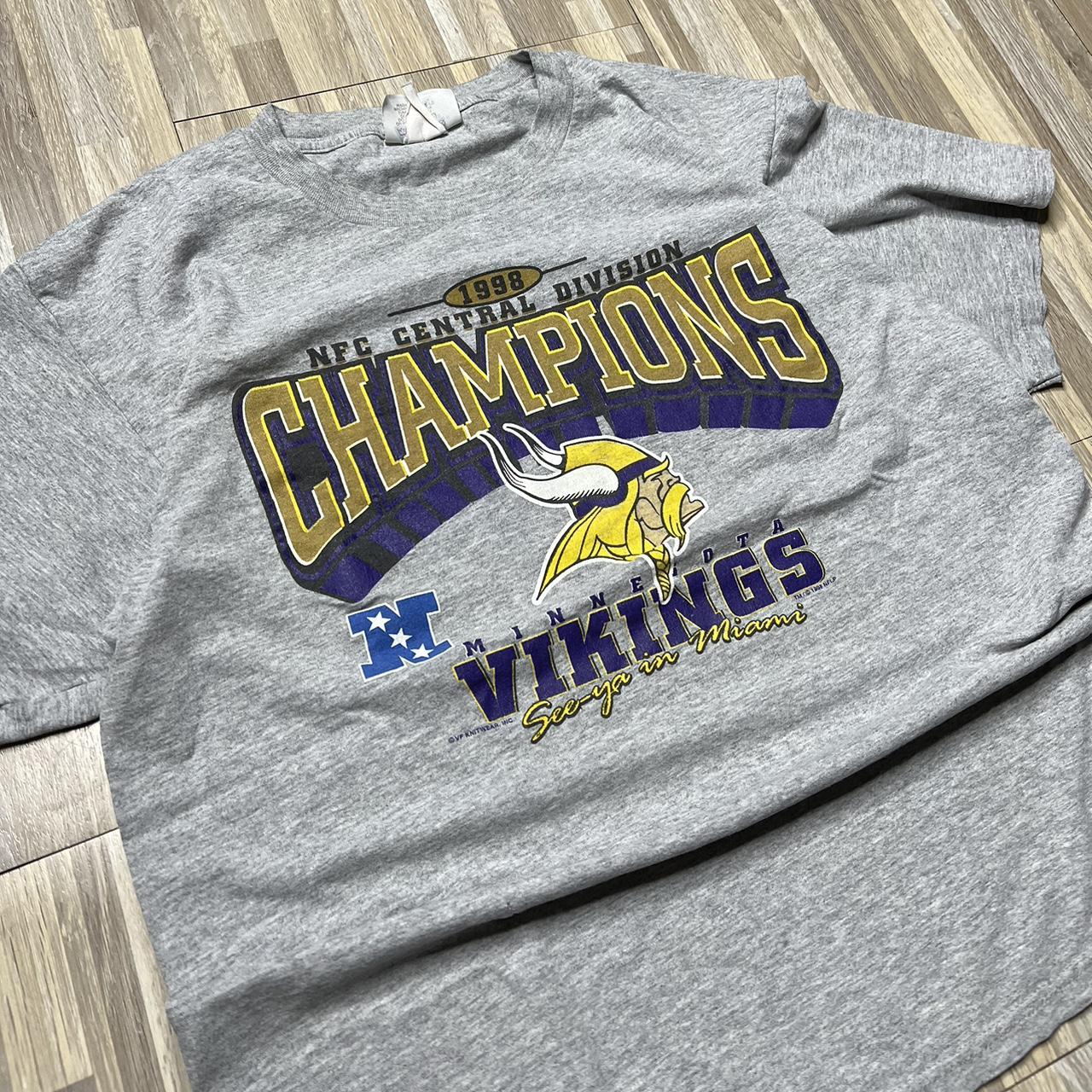 Vintage 1998 NFL Minnesota Vikings NFC Central Division Champions T-shirt