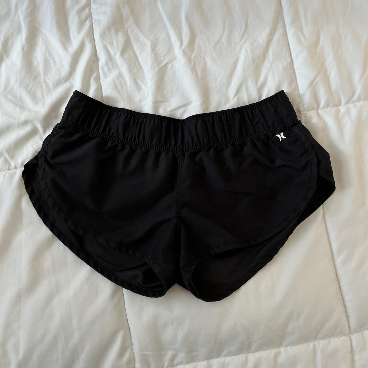 hurley black mini shorts. water wicking material - Depop