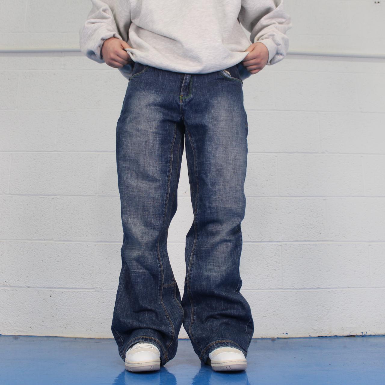 Crest Jeans embroidered flared jeans Loose baggy... - Depop