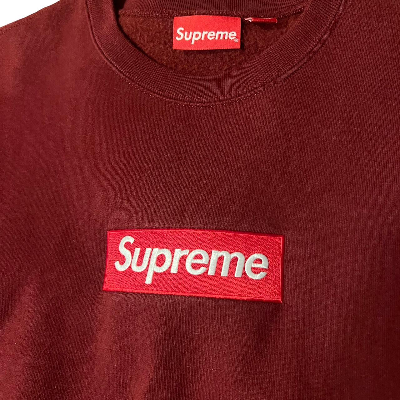 Supreme burgundy shop box logo tee