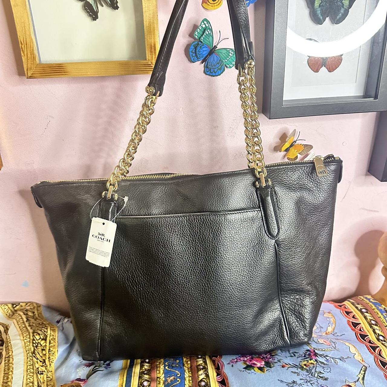 Coach ava sale chain tote black