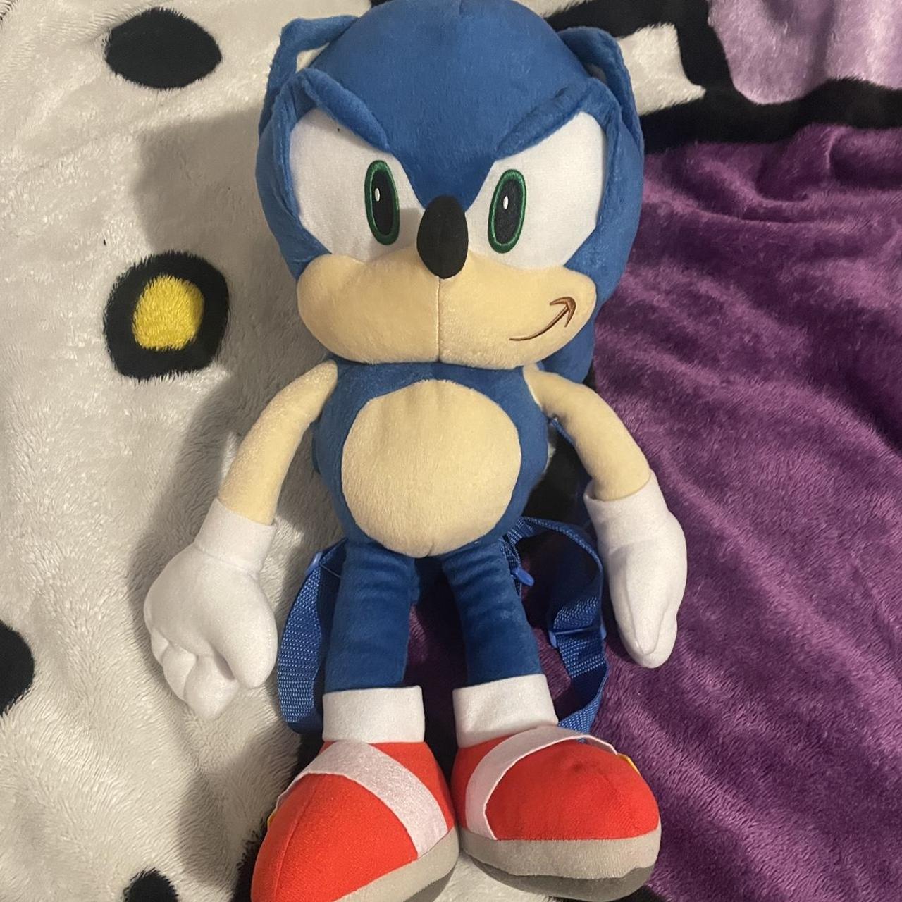 Sonic plush backpack!!!! Never worn new with tags !... - Depop