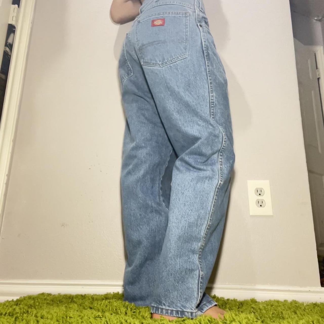 📺 sick blue vintage light wash denim dickies baggy… - Depop