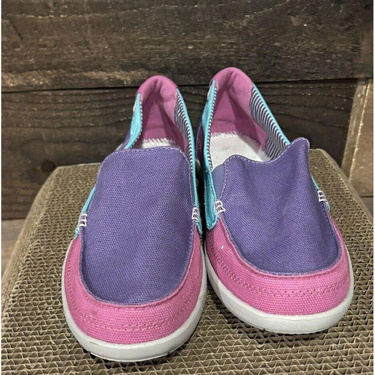 CROCS Walu Slip On Comfort Purple Pink Blue Canvas. Depop