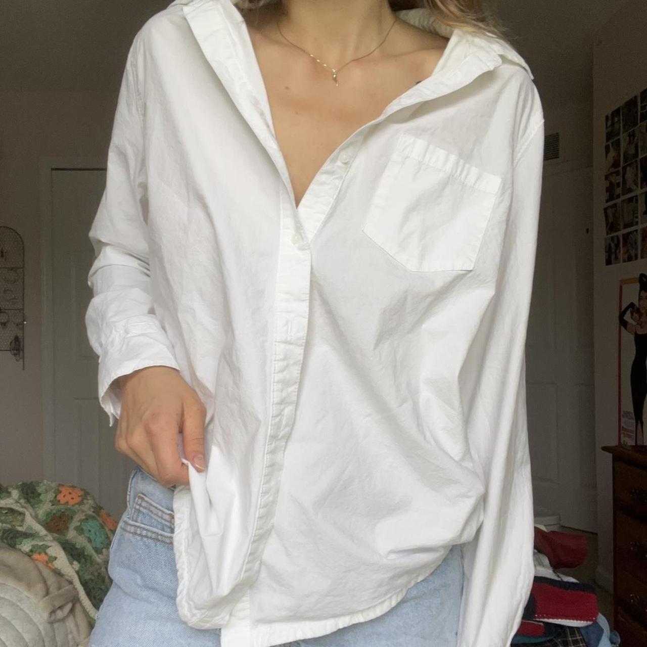classic white button down from aerie offline marked... - Depop