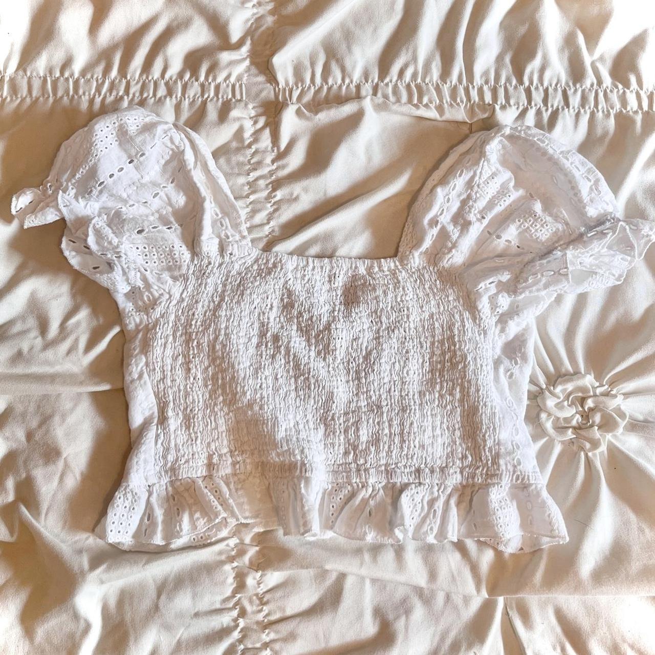 White Crop Top Super cute top from romwe, good... Depop