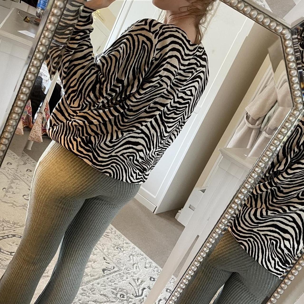 M S collection zebra print v neck jumper m s