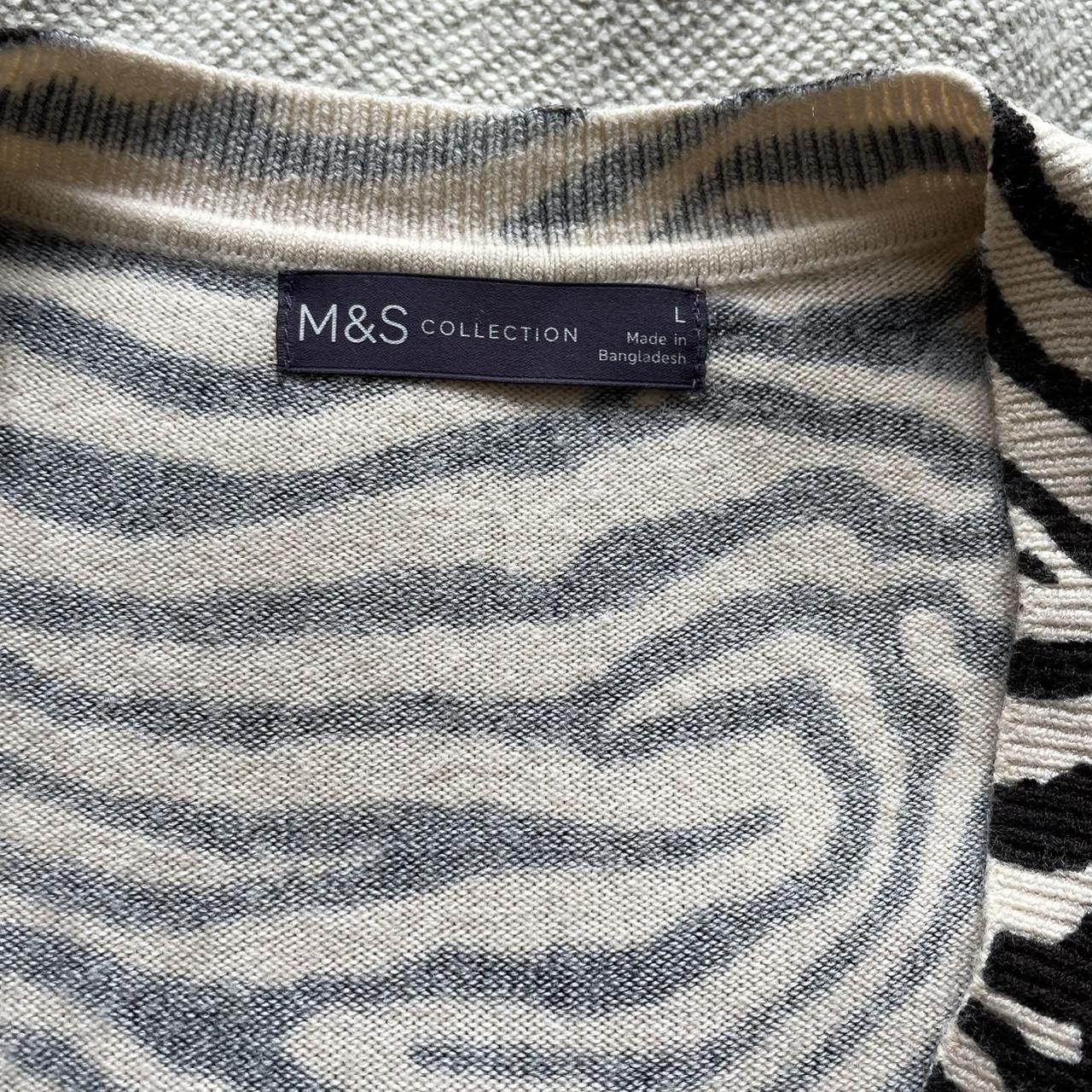 M S collection zebra print v neck jumper m s