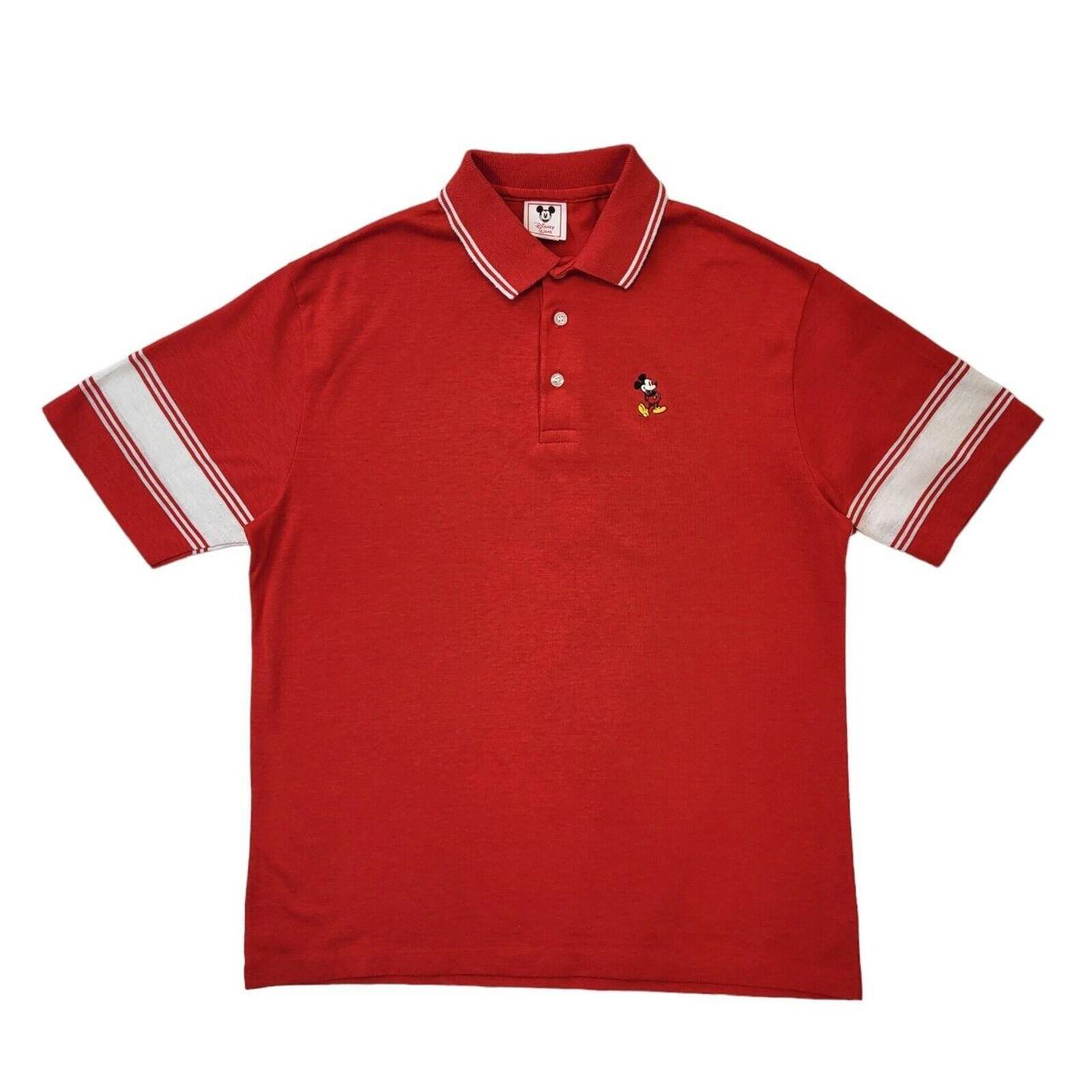 Disney Wear 90s Vintage Red Short Sleeve Polo Shirt... - Depop