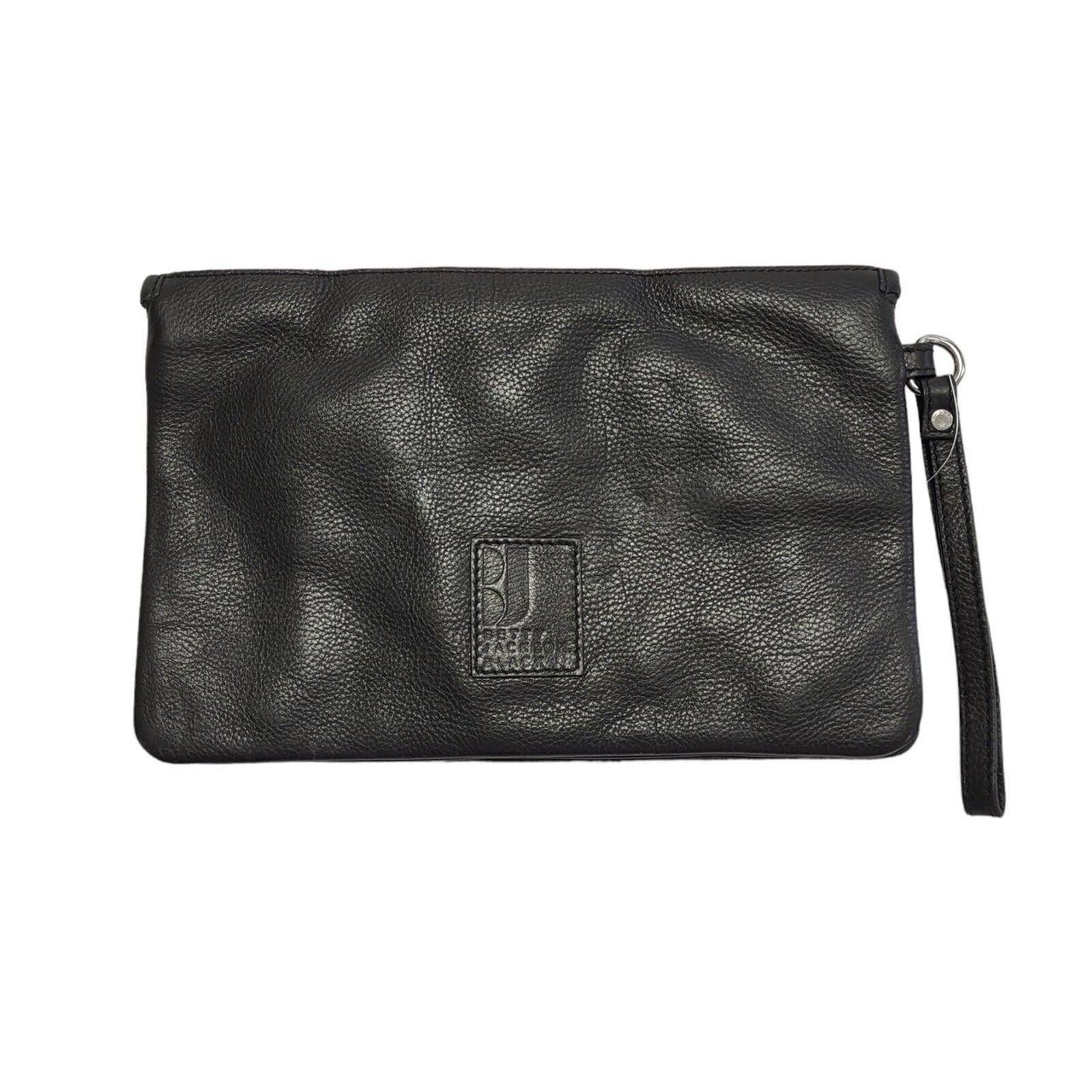 Betty Jackson Black Leather Clutch Bag Uk Depop