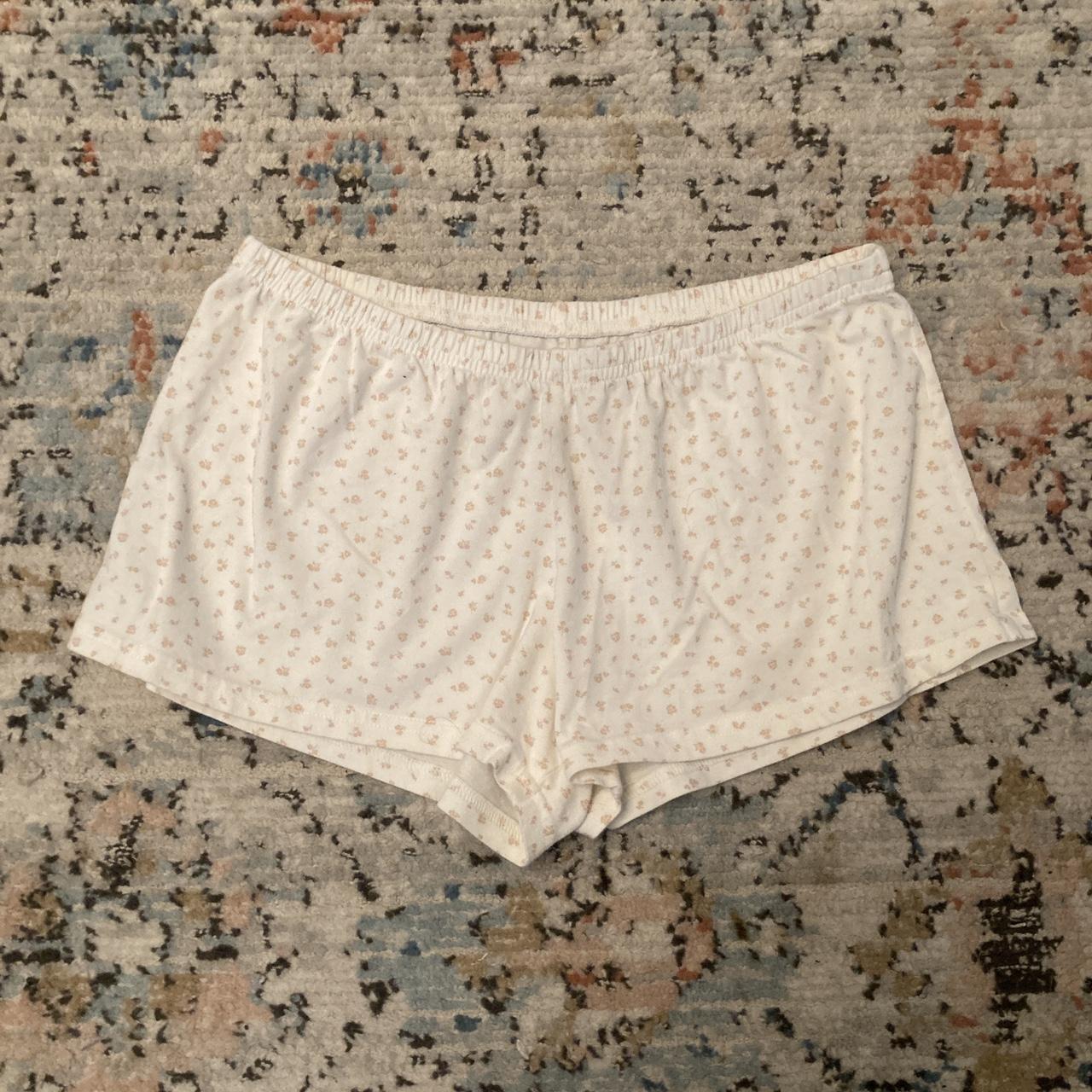 Brandy Melville pink floral Emery Shorts Worn a... Depop