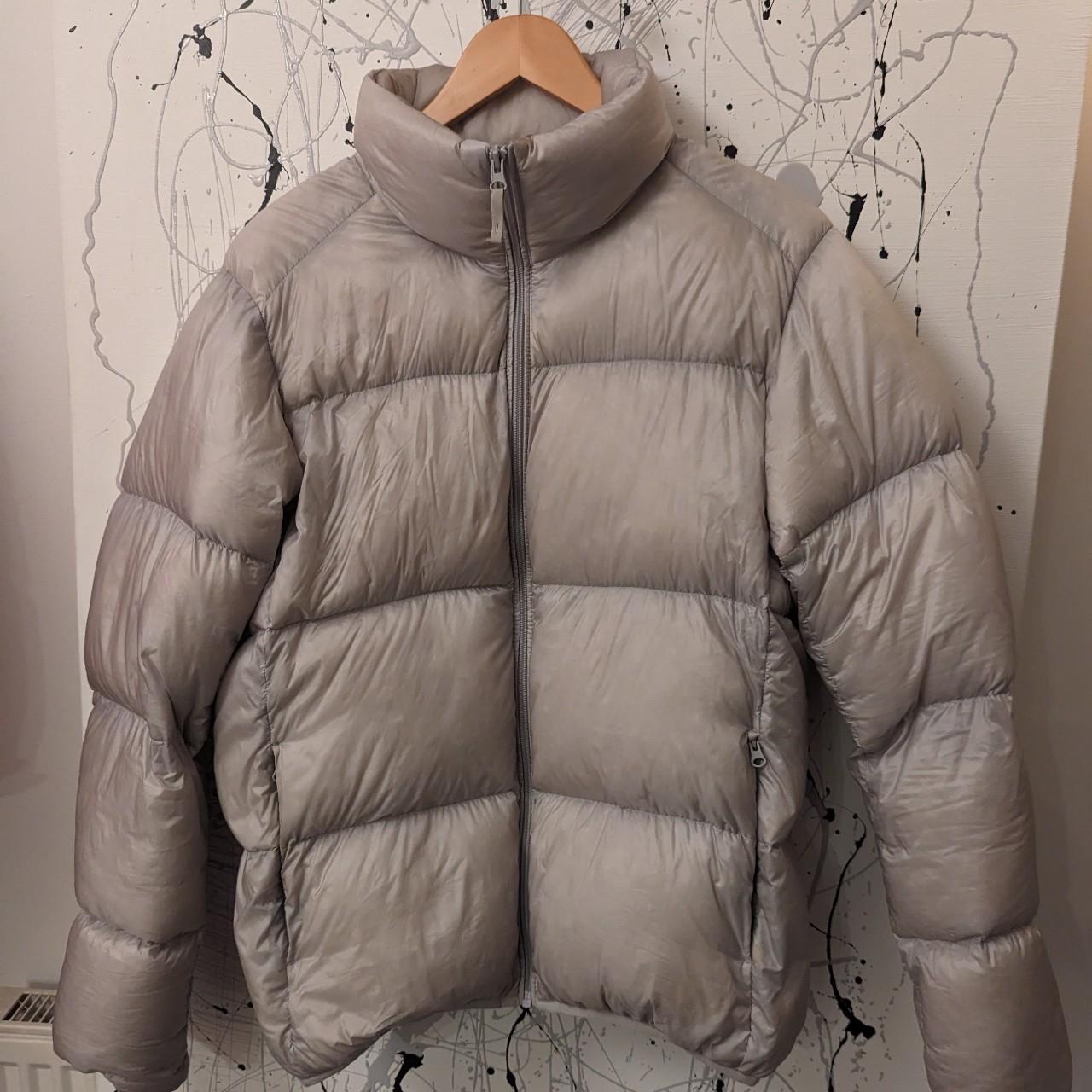 Uniqlo Silver Grey Down Puffer jacket. Good... - Depop