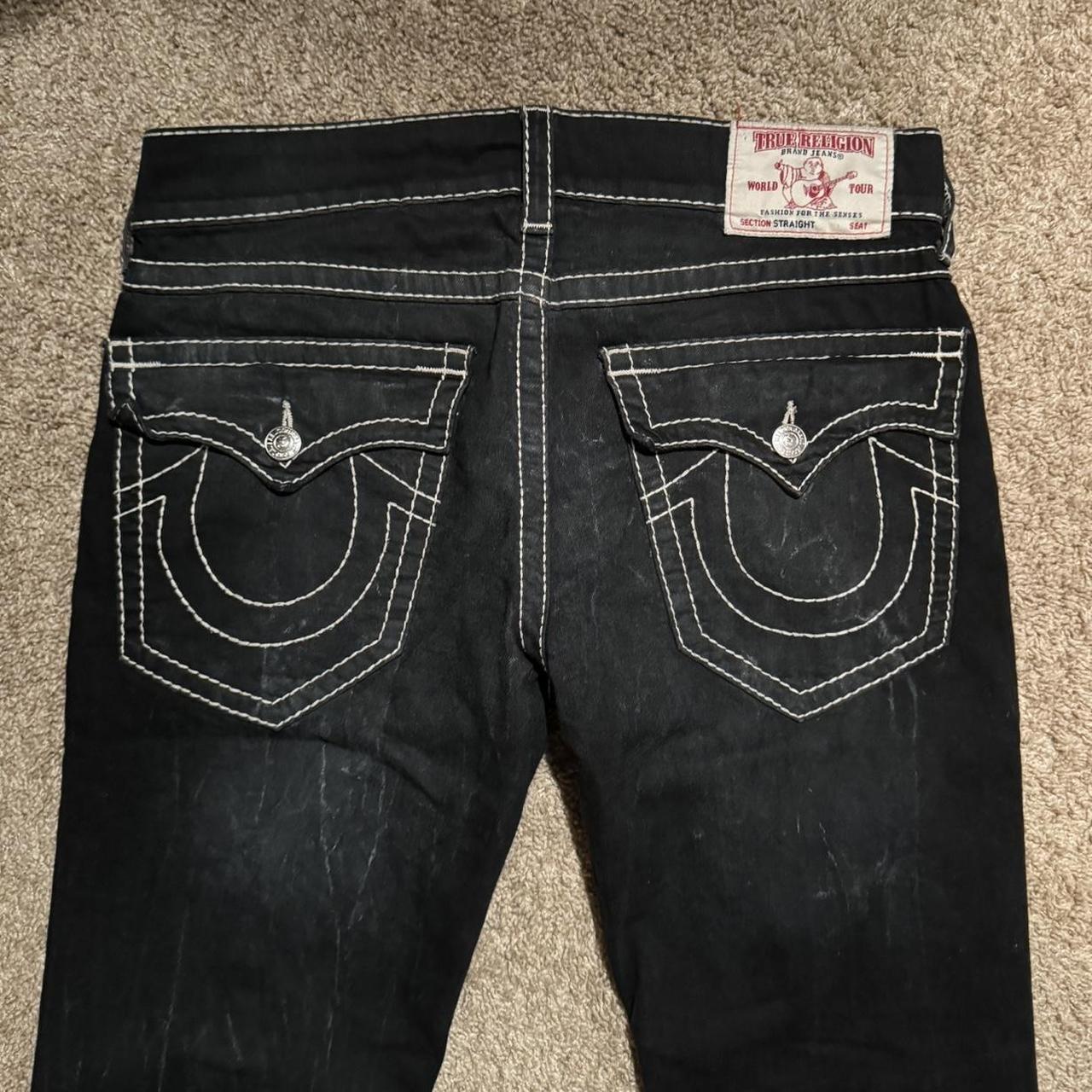 Black trues with white stitching 🧲 These are a... - Depop