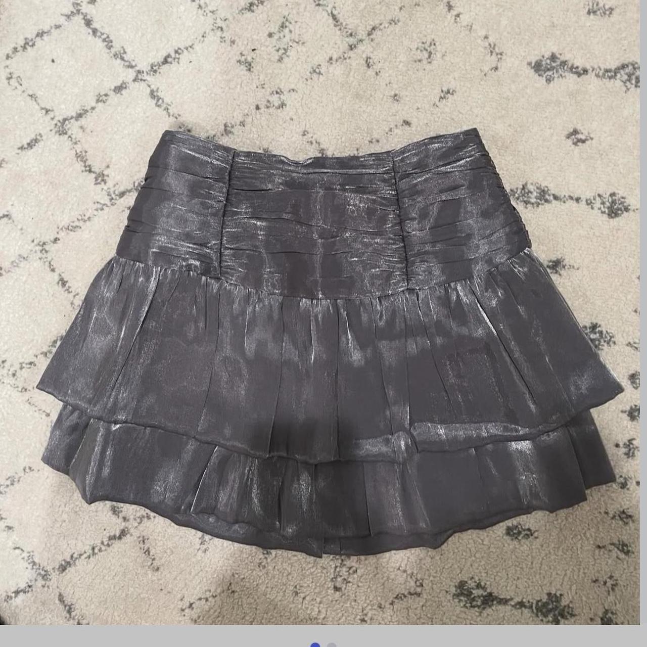 Forever 21 Metallic Ruffled Mini Skirt worn once Depop