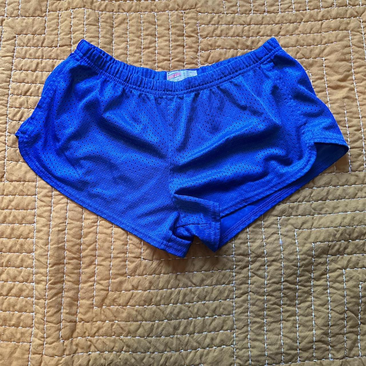 size medium blue soffee mini shorts - Depop