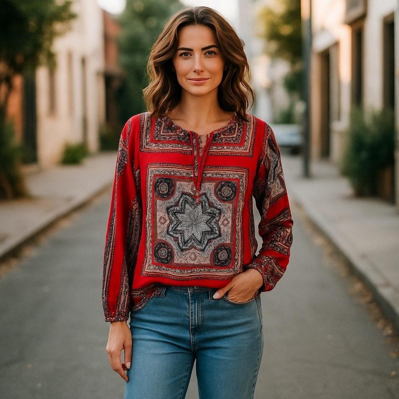 Source Unknown Women's Blouse - Red - L – Size 44… - image 1