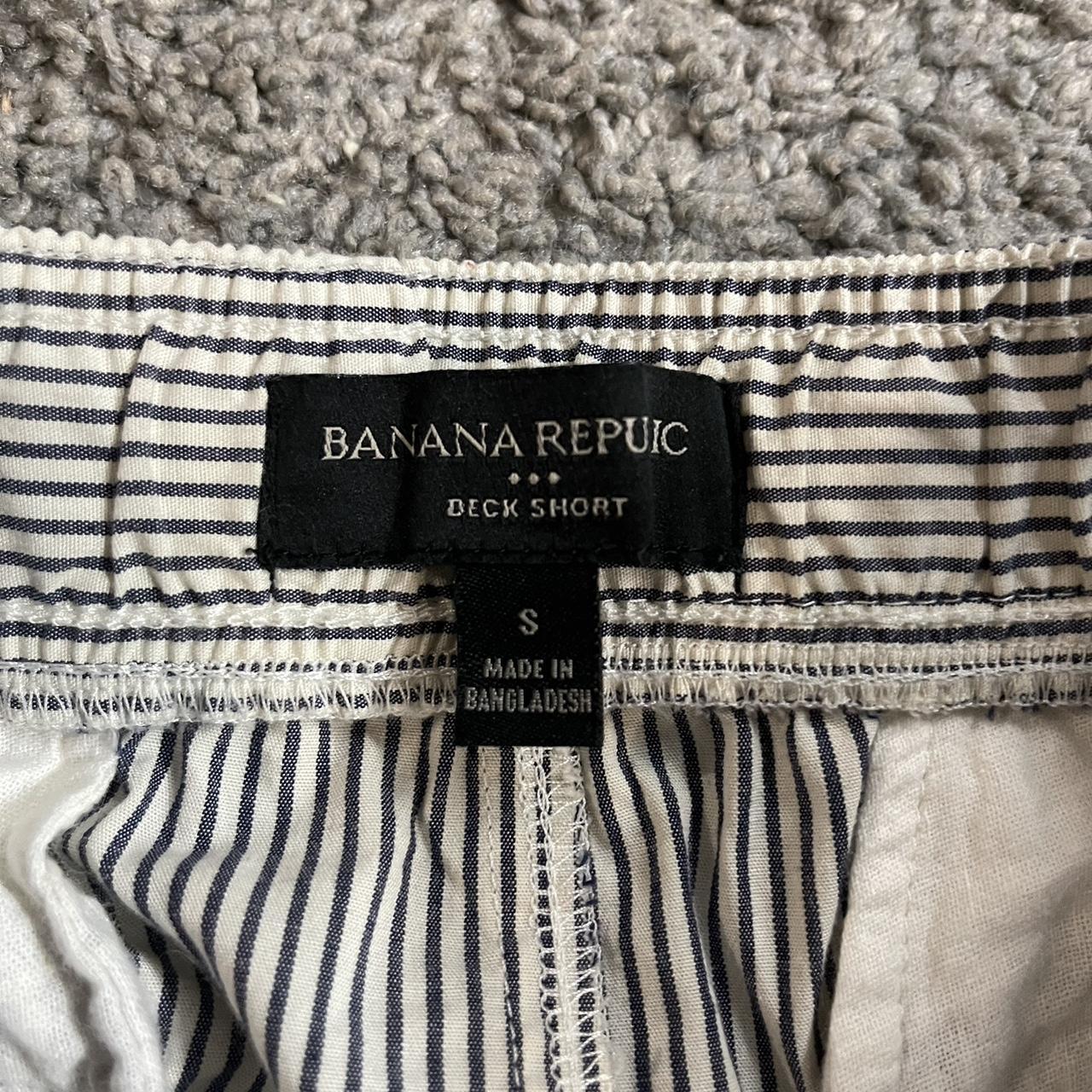 These white and black striped Banana Republic shorts... - Depop