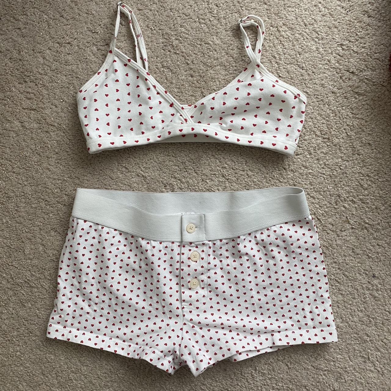 Polina heart top and boy short heart underwear from... Depop