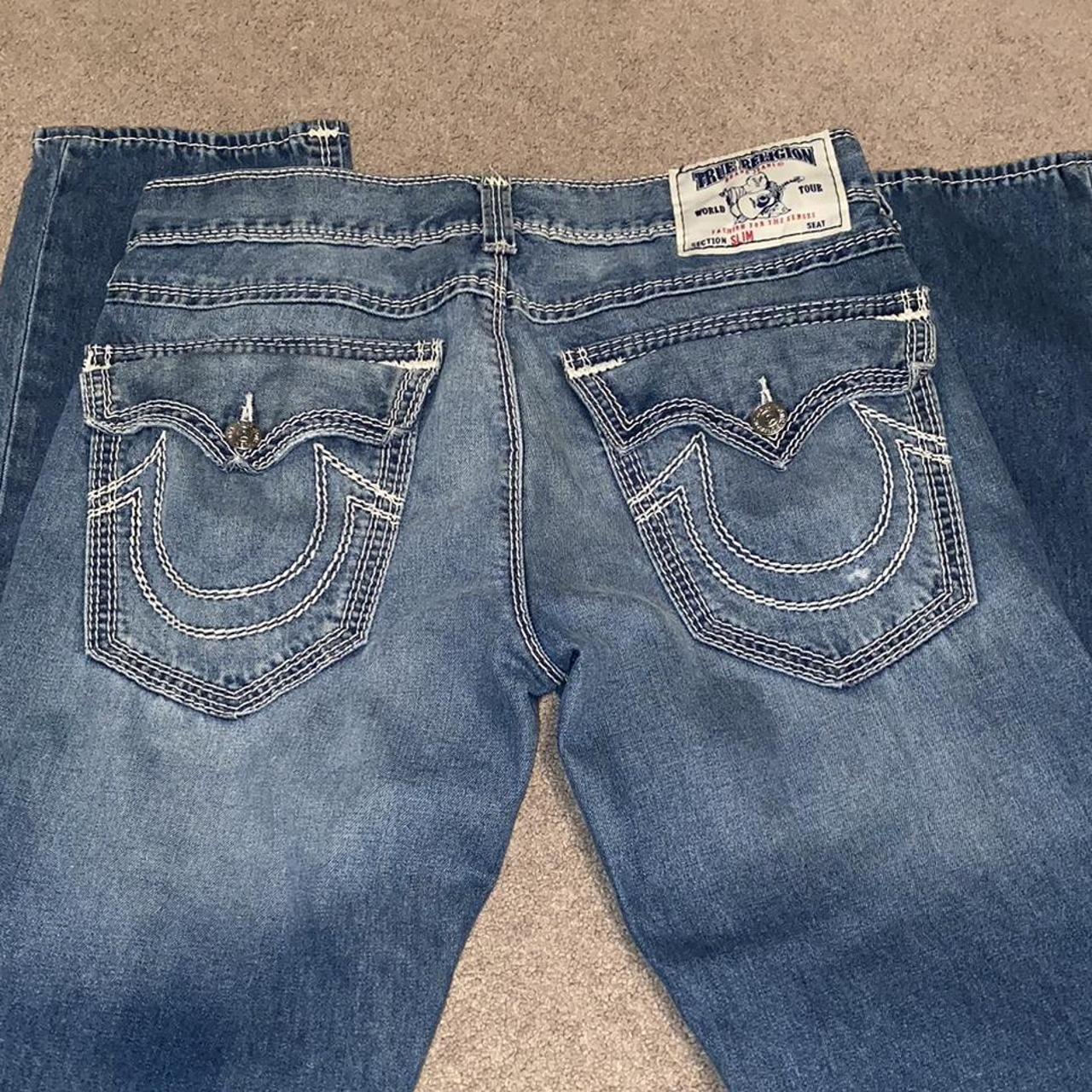 TRUE RELIGION QT STITCH JEANS SUPER RARE 34x34... - Depop