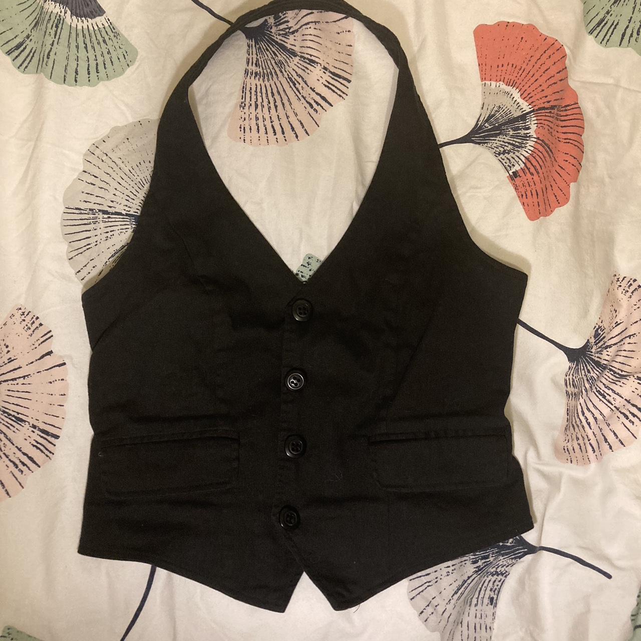 the coolest halter neck waistcoat style vest top!... - Depop