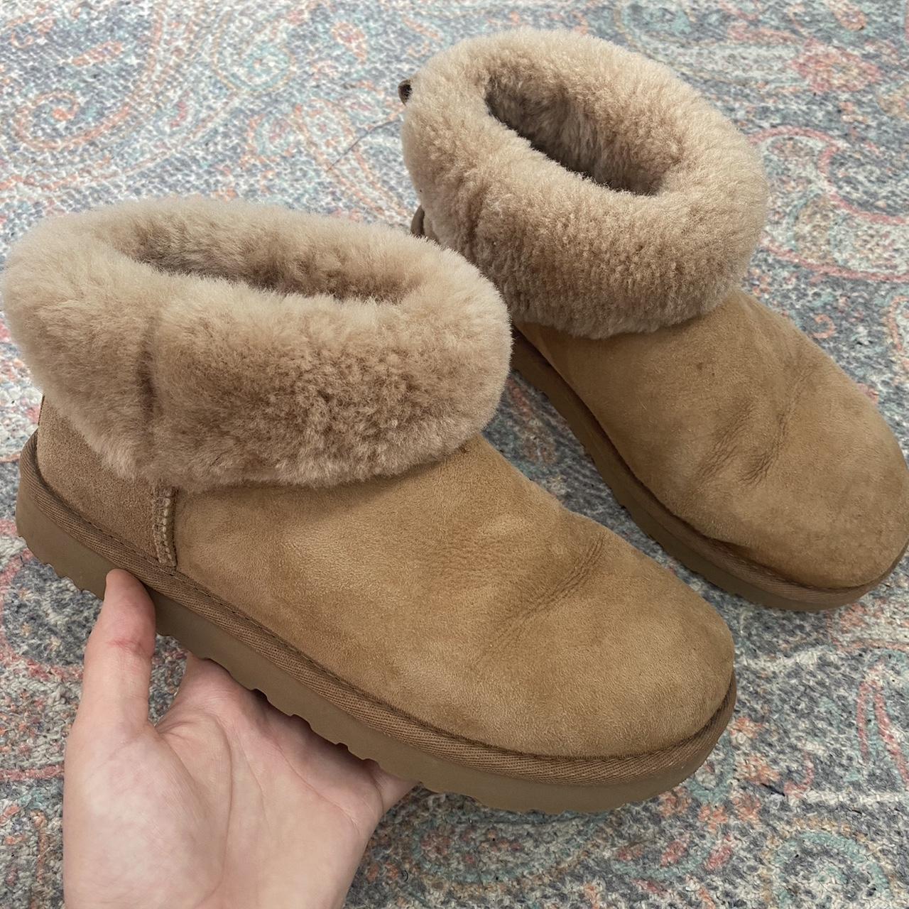 Mini fluff Uggs in walnut colour 🤎 Super gorgeous... - Depop