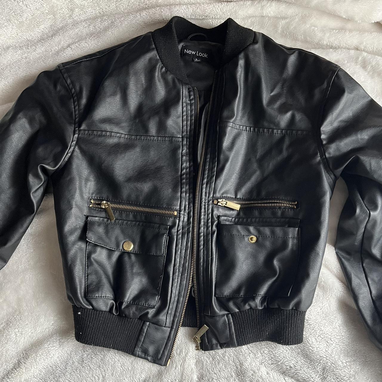 Cropped Leather Jacket from New Look Open to offers... - Depop