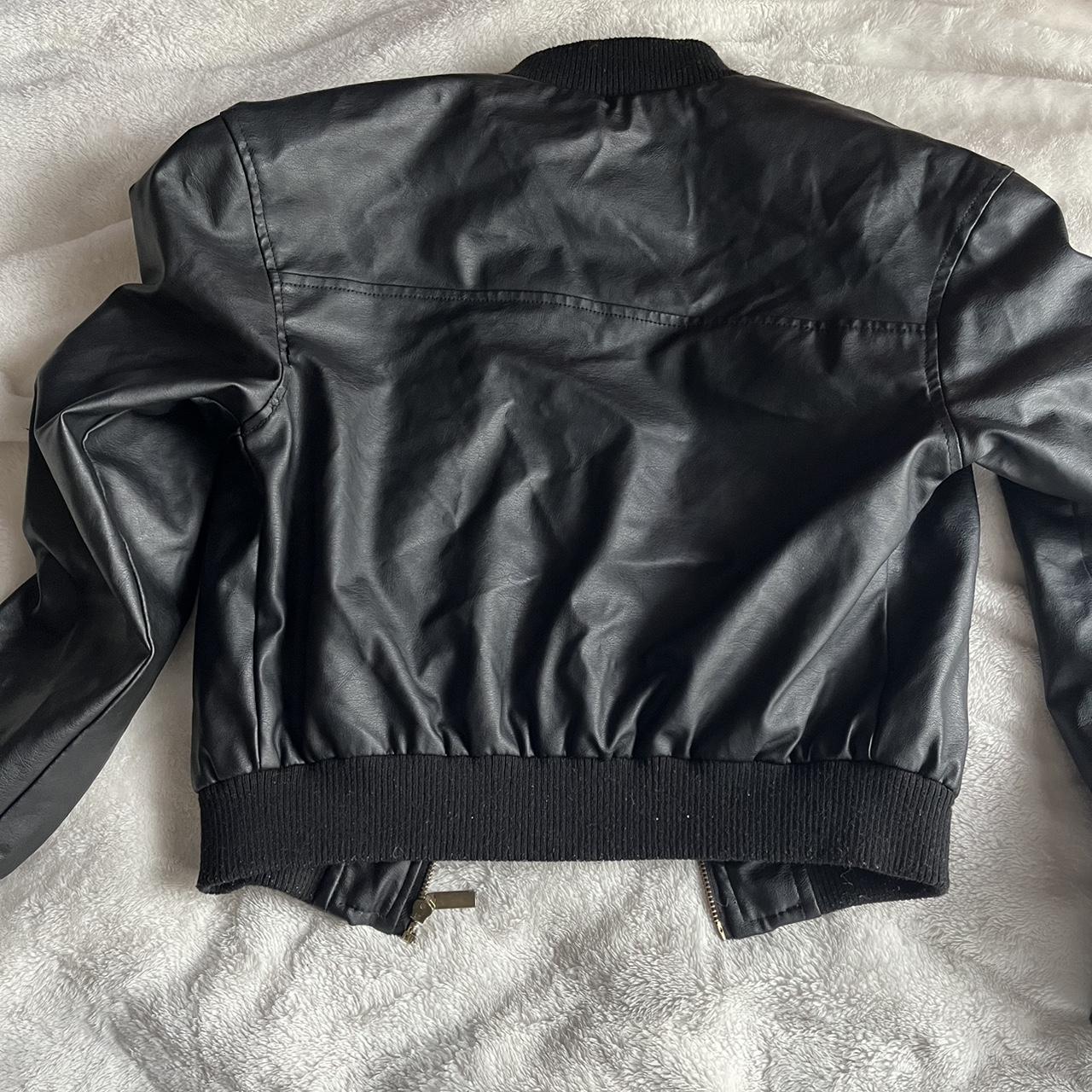 Cropped Leather Jacket from New Look Open to offers... - Depop