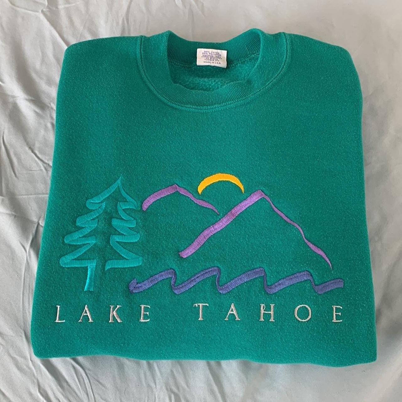 Vintage Crazy Shirt Lake Tahoe Crew Neck Pullover... Depop