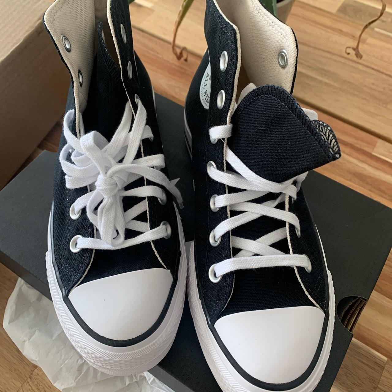 Brand new converse all star high top platforms.... - Depop