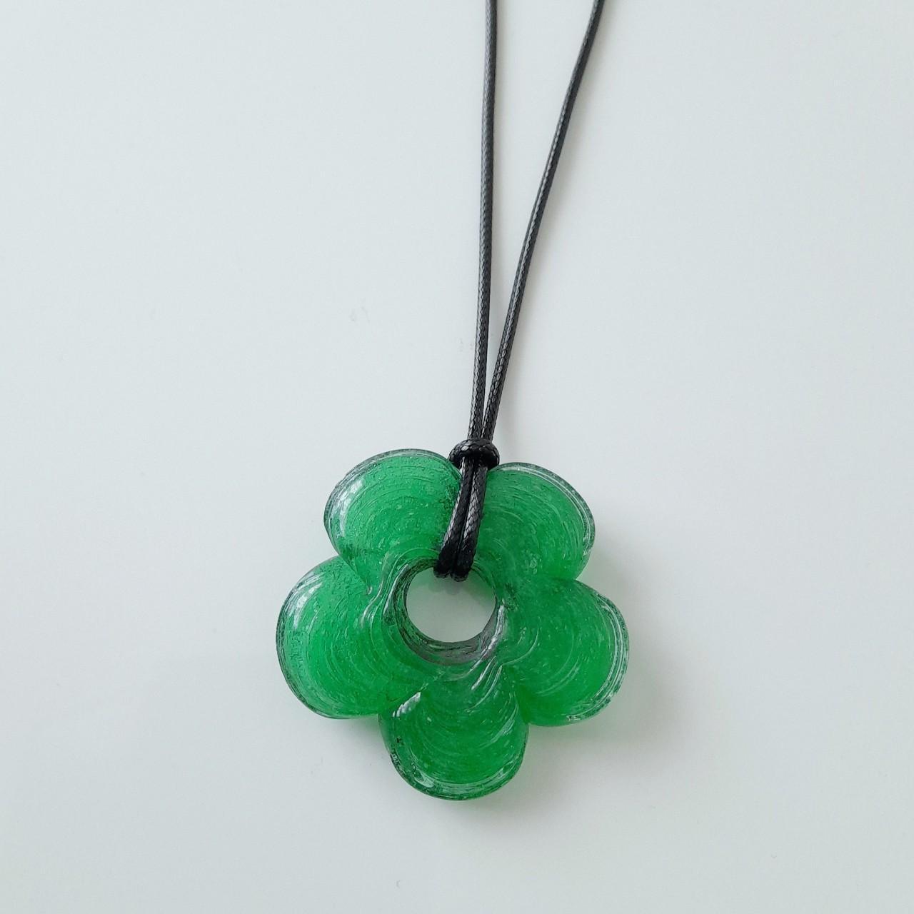 Glass Flower Pendant Necklace Glass flower 🌼... - Depop