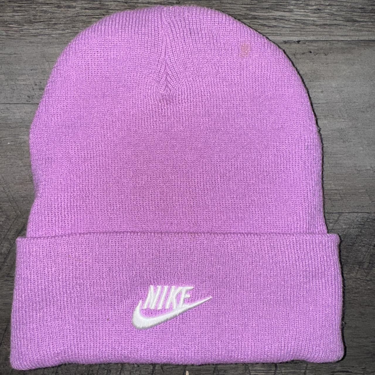 Nike Women's Beanies - Pink/Purple – Nike Beanie Worn Once Has Stain (SHOWN …