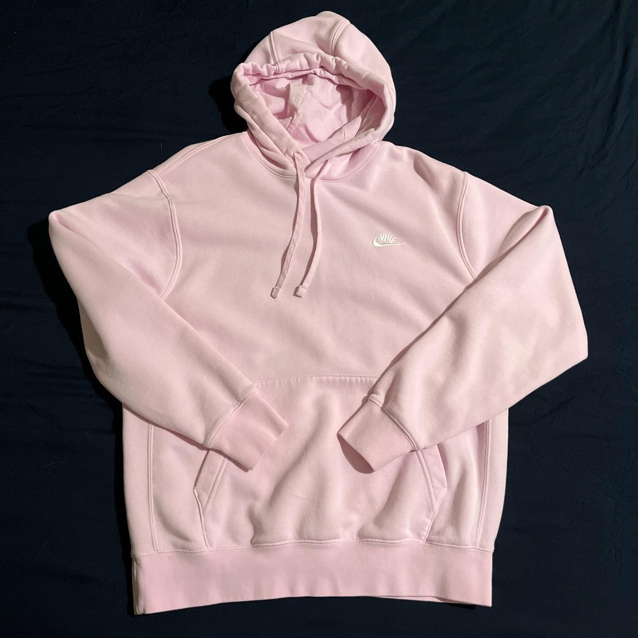 pink nike hoodie barely worn nike hoodie Depop