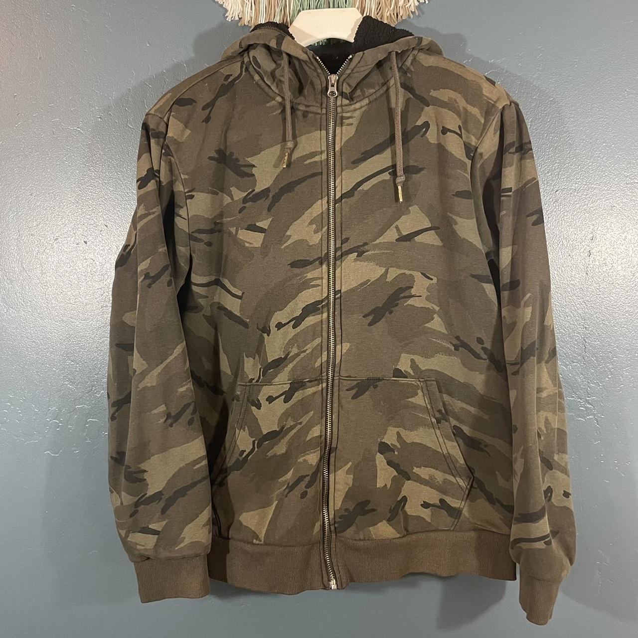 Sherpa lined camo hoodie online